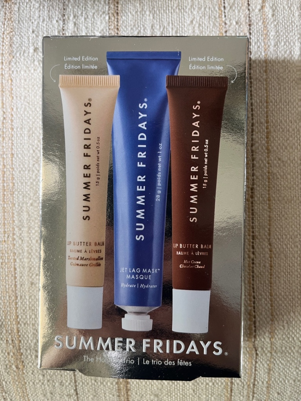 Summer Fridays The holiday trio jet lag and 2 lip balms - marshmallow & hot coco